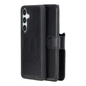 Samsung Galaxy S24 Uyumlu, Deri Cüzdanlı Kılıf, Parlak Siyah thumbnail 2