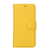 Apple iPhone 14 Uyumlu Deri Cüzdanlı Kılıf MWWN FL12 Sarı thumbnail 4
