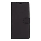 Samsung Galaxy S25 Ultra uyumlu, Hakiki Deri, El Yapımı, Cüzdanlı Kılıf, Mat Siyah thumbnail 4