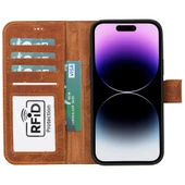 Apple iPhone 15 Plus Uyumlu Deri Cüzdanlı Kılıf MWWN G19 Taba thumbnail 2