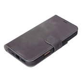 Apple iPhone 16 Pro uyumlu, Hakiki Deri, El Yapımı, Cüzdanlı Kılıf, Gölgeli Gri thumbnail 3