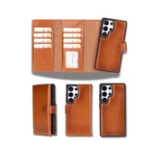 Samsung Galaxy S25 Ultra uyumlu, Hakiki Deri, El Yapımı, Cüzdanlı Kılıf, Gölgeli Taba thumbnail 1