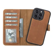 Apple iPhone 14 Pro Uyumlu Deri Cüzdanlı Kılıf MWWN G19 Taba thumbnail 1