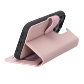 Apple iPhone 14 Pro Uyumlu Deri Cüzdanlı Kılıf MWWN NU2 Pembe - 2