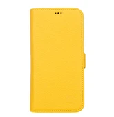 Apple iPhone 13 Pro Uyumlu Deri Cüzdanlı Kılıf Limon Sarı thumbnail 2