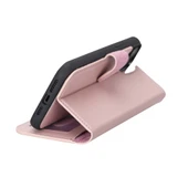 Apple iPhone 14 Plus Uyumlu Deri Cüzdanlı Kılıf MWWN NU2 Pembe thumbnail 2