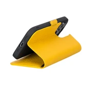 Apple iPhone 13 Pro Uyumlu Deri Cüzdanlı Kılıf Limon Sarı thumbnail 5