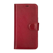 Apple iPhone 15 Uyumlu Deri Cüzdanlı Kılıf MWWN V4EF Kırmızı thumbnail 4