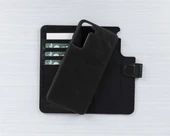 Samsung Galaxy S21 FE Uyumlu Deri Cüzdanlı Kılıf RST1 Siyah thumbnail 3