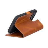 Apple iPhone 13 Pro Uyumlu Deri Cüzdanlı Kılıf Karamel thumbnail 5