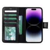 Apple iPhone 15 Uyumlu Deri Cüzdanlı Kılıf MWWN RST1 Siyah - 2