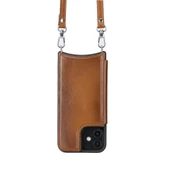 Apple iPhone 12 Pro Uyumlu Deri Askılı Kılıf UFW RST2EF Taba - 1