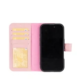 Apple iPhone 16 Plus uyumlu, Hakiki Deri, El Yapımı, Cüzdanlı Kılıf, Toz Pembe thumbnail 2