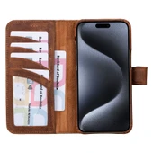 Apple iPhone 15 Pro Uyumlu Deri Cüzdanlı Kılıf F360 G2 thumbnail 5