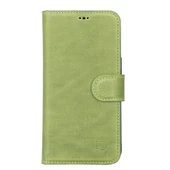 Apple iPhone 13 Uyumlu Deri Cüzdanlı Kılıf Antik yeşil thumbnail 2