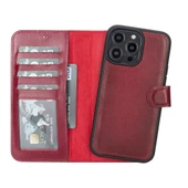 Apple iPhone 14 Pro Max Uyumlu Deri Cüzdanlı Kılıf MWWN V4EF thumbnail 1