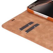 Apple iPhone 16 Pro uyumlu, Hakiki Deri, El Yapımı, Cüzdanlı Kılıf, Gölgeli Taba thumbnail 4