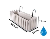 Omnipazar SO-İB02 Askılı Balkon Saksı Takımı 9 lt Kirli Beyaz 6 Adet thumbnail 2