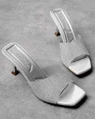 Luart Platin Simli Topuklu Terlik - 1