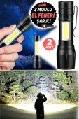 GAGGANİ 2 Adet Polisler İçin Profesyonel El Feneri Mini Hafif Taşınabilir Cep Boy Şarj Edilebilir Mini - 3