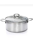 ENASHOP Cam Kapaklı 3 Parça Çelik Kızartma Tenceresi 20 cm - 3