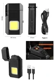 Projektör El Feneri Ve Pürmüz Çakmak Usb Gazsız Şarjlı Çakmak 600 Lümen - 3