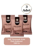 SAHURE HANIM Premium Taze Öğütülmüş Bol Köpüklü Soft Yumuşak Içim Türk Kahvesi 100 gr (3 ADET) - 1