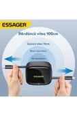ESSAGER 7in1 Makaralı 60w Type-c Şarj Kablosu Ve Type-c To Usb Lightning Dönüştürücü Seyahat Şarj Ka - 4
