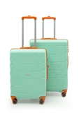 Copella Polipropilen & Kırılmaz 2'li Valiz Seti Büyük & Orta - Su Yeşili - 1