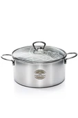 ÖZBERK Cam Kapaklı 3 Parça Çelik Kızartma Tenceresi 20 X 12 Cm 3,1 Litre - 3