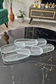 ORTAKÖY CENNETİ 6 lı Kayık Sunum Tabağı | Balık Sırtı Tabak | Oval Servis Tabağı (19 CM) - 3