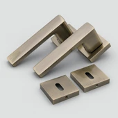 Antik Füme Oda Tipi Kapı Kolu Rozetli Sağ Sol Uygun Modern İç Kapı Kilitli 1 Takım thumbnail 3