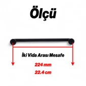 İncir Siyah Metal Kulp ( 160 MM 16 CM ) Kulbu Kulpu Mobilya Çekmece Dolap Kulpları Mutfak Dolabı thumbnail 2