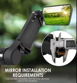 XBYC 419 360°Dönebilir Katlanabilir Dayanıklı Gidon Boynuzlu Bisiklet Dikiz Aynası thumbnail 5