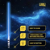 Valkyrie 8 Parça LED Işıklı Chopstik Işık Kılıcı Yemek Çubukları  Star Wars Tema Çöpstik - 4