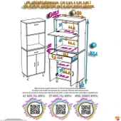 Modilayn VİO (70x163,4x32.5 cm) Çekmeceli, Kapaklı, Ekmeklikli. Mini/Midi Mikrodalga Mutfak Dolabı thumbnail 4