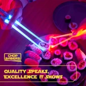 Valkyrie 8 Parça LED Işıklı Chopstik Işık Kılıcı Yemek Çubukları  Star Wars Tema Çöpstik - 5