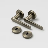 Antik Füme Oda Tipi Kapı Kolu Rozetli Sağ Sol Uygun Modern İç Kapı Kilitli 1 Takım thumbnail 1