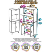 Modilayn VİO (70x163,4x32.5 cm) Çekmeceli, Kapaklı, Ekmeklikli. Mini/Midi Mikrodalga Mutfak Dolabı - 5