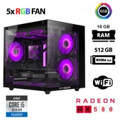 Xaser Cube X110 i5 10400F 16GB Ram 512GB M.2 NVMe SSD 8GB RX580 Masaüstü Oyuncu Bilgisayarı - 1
