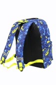 MUST 584613 Kamuflaj Çift Cepli İlkokul Sırt Çantası-Mavi / Neon Yeşil thumbnail 4