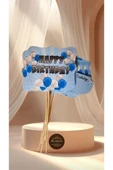 MSDA Happy Birthday Temalı 10'lu Konuşma Balonu Seti MAVİ-GÜMÜŞ - 1