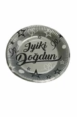 MSDA Karton Tabak - Iyi Ki Doğdun Gümüş - 23 Cm - 8 Li - 1