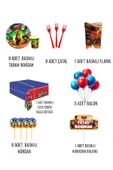 MSDA 8 Kişilik Brawl Stars Konuşma Balonlu Doğum Günü Parti Seti - 2
