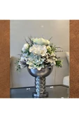 MSDA  Luxury Çiçekli Vazo  Boğumlu Aranjman Gümüş - 1