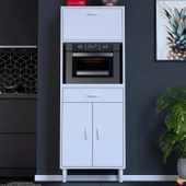 Modilayn VİO Fırın Dolabı (65x163,4x32,5 cm) Çekmeceli Kapaklı Mini/Midi Mikrodalga Mutfak Dolabı - 1