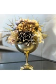 MSDA  Luxury Çiçekli Vazo Zamak Ayak Aranjman Gold - 1
