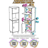 Modilayn VİO Çok Amaçlı Dolap: (45x163.4x32,5 cm) ölçülerinde, çekmeceli ve kapaklı mutfak dolabı. - 5