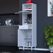 Modilayn VİO Çok Amaçlı Dolap: (45x163.4x32,5 cm) ölçülerinde, çekmeceli ve kapaklı mutfak dolabı. thumbnail 3