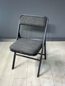 Buse Çalışma Masası Ofis Bilgisayar Masası + Katlanır Sandalyeli 103 cm Metal Siyah Ayak thumbnail 4